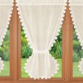 Triple lace trimmed curtain