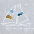 Zoom white embroidery boat
