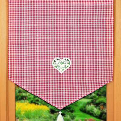 Red gingham curtain