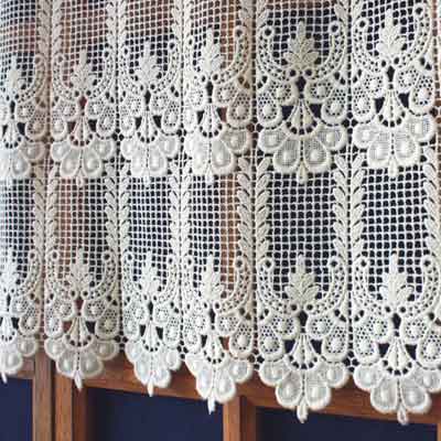 Cotton macrame lace cafe curtain annie
