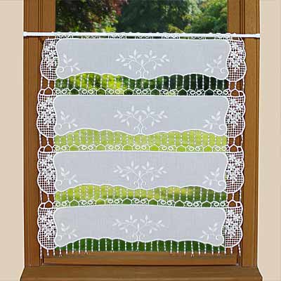 Macrame and fabric original window curtain