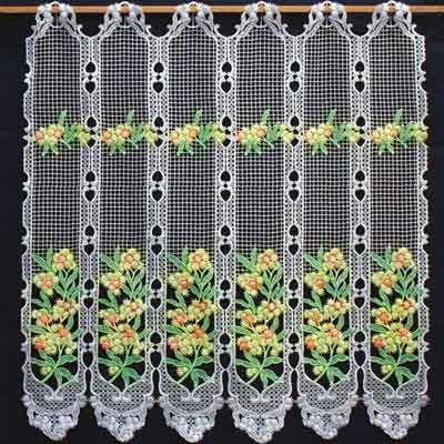 Macrame lace mimosas cafe curtain