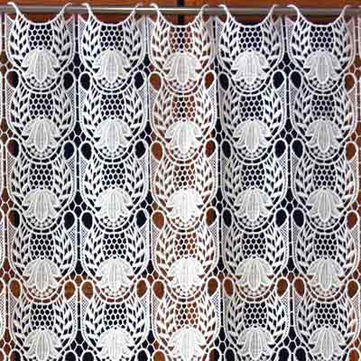 Macrame lace curtain Tulipe By the yard