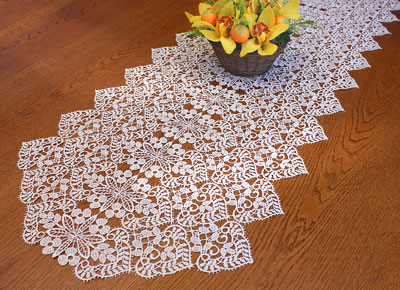 Fine Macrame lace table runner
