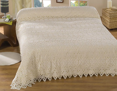 Tradition macrame lace bedspread