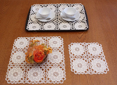 Square and rectangular lace doilies