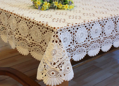 Chambord custom made lace tablecloth