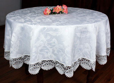 Round Lace tablecloth Coquilles