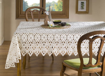 Traditional macrame lace tablecloth