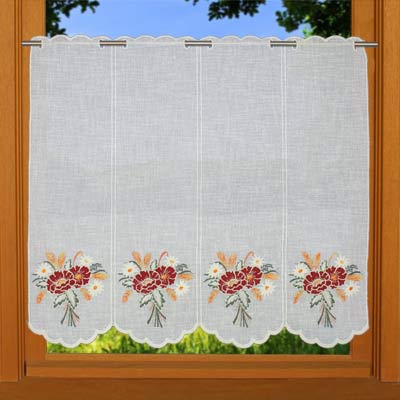 Flowered cafe curtain