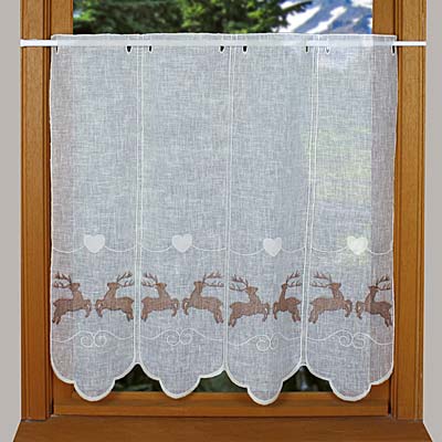Moutain themed curtain with deer