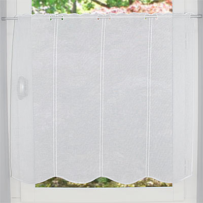 Great height white plain cafe curtain