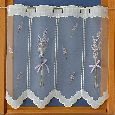 Lavender organza kitchen curtain