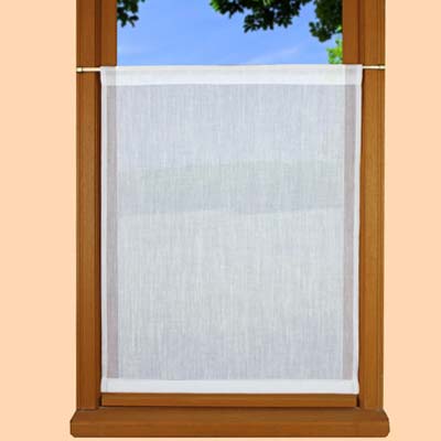 White plain window curtain