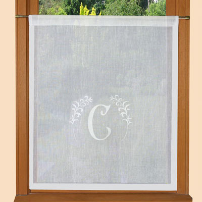 Mongram embroidered curtain