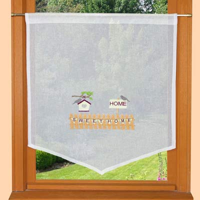 Trendy embroidered window curtain