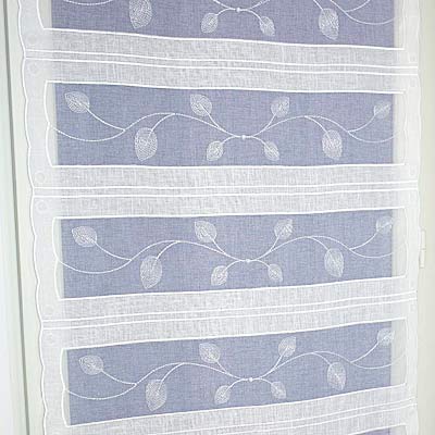Yardage white embroidered window curtain