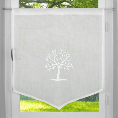 Pointed tree window curtain
