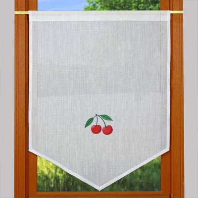 Cherry pointed kitchen curtain