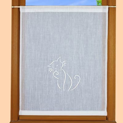 Custom made cat window curtain