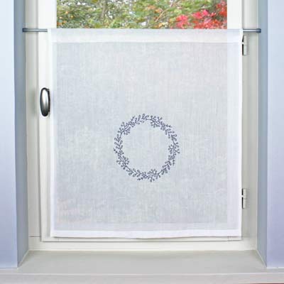 Crown embroidered window curtain