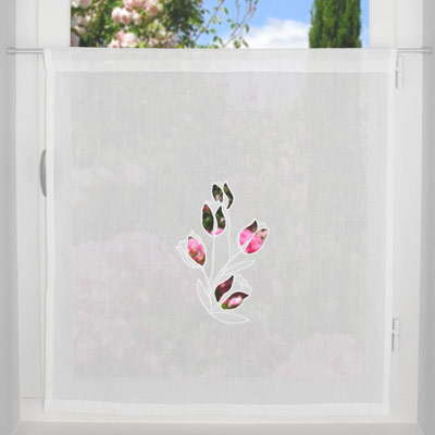 Tulip embroidered patter custom curtain