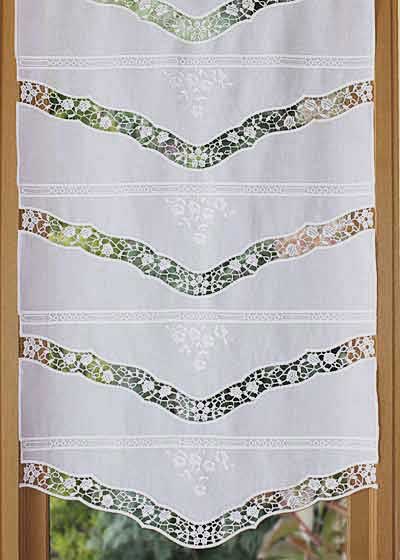 Macrame lace pointed curtain