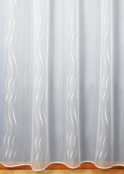 Embroidered white sheer curtain