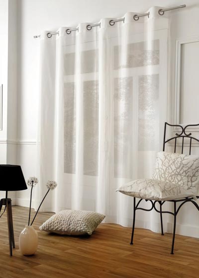 Ivory plain custom made sheer curtain