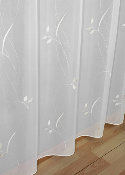 Ecru embroidered sheer curtains