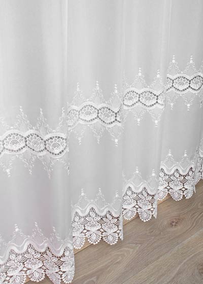 White sheer macramé lace made to measure