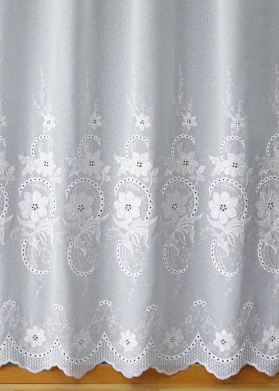 Large embroidery sheer curtain