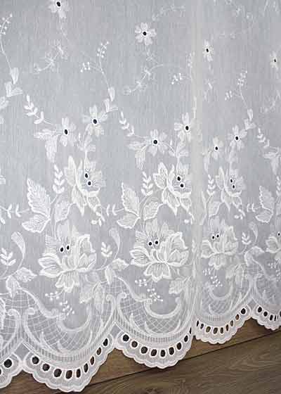 Embroidered sheer curtain Verone