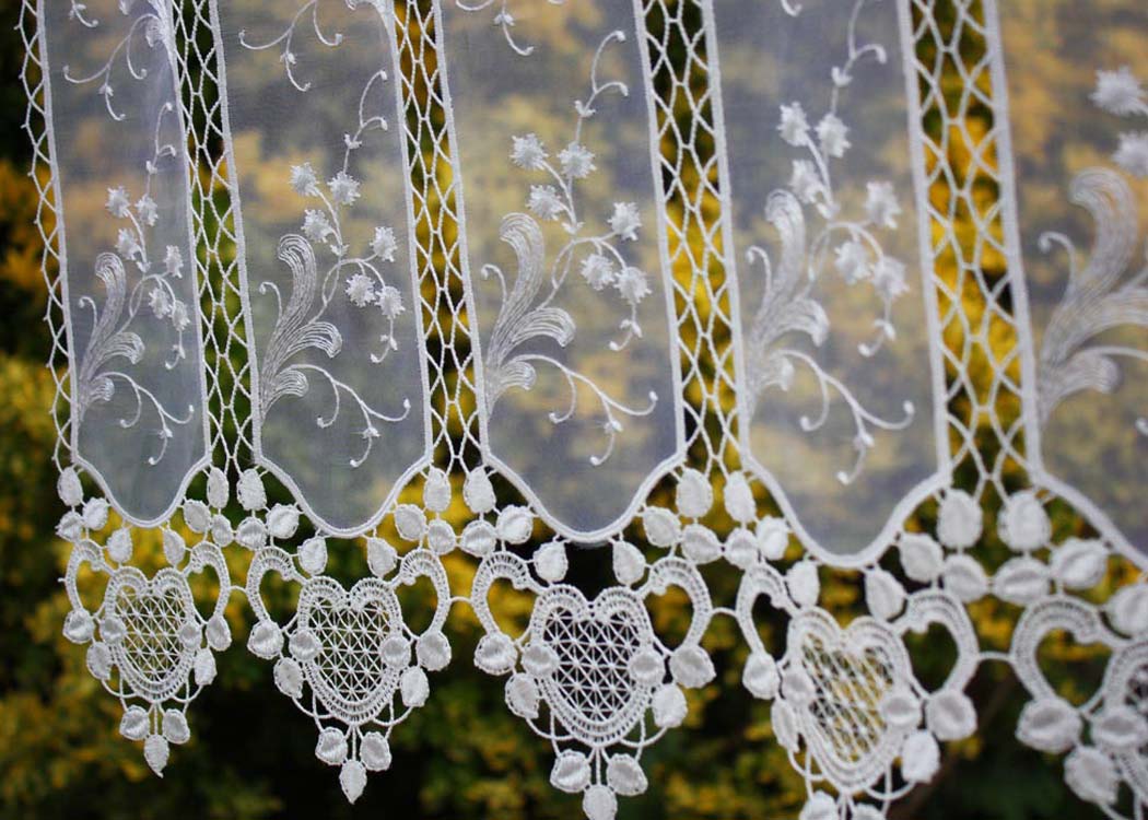 Macrame lace cafe curtain by the yard