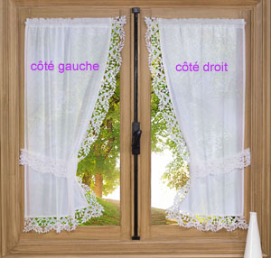 Looped curtains: right side and left side