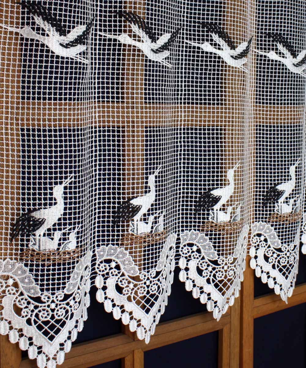 Storks lace curtain