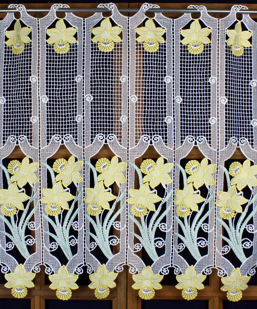 daffodils lace curtain24"