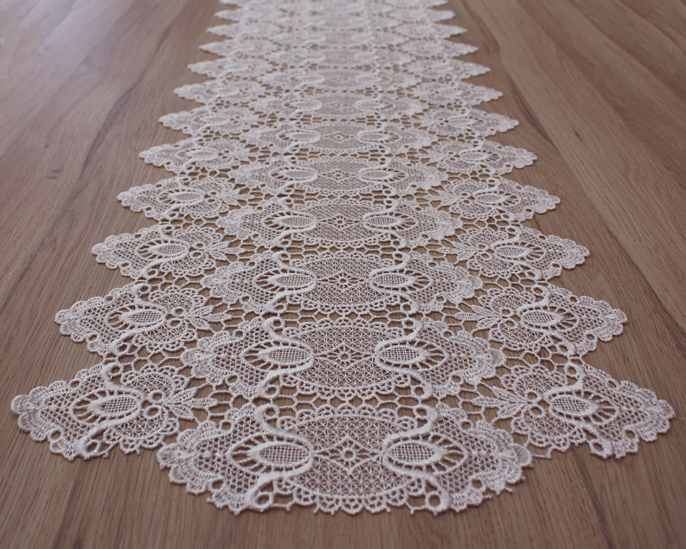 Lace Table runner &quot;Sandra&quot; 16 inches wide