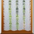 Flowers white cafe curtain with macrame