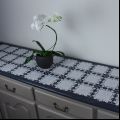 Fabric and macramé Lace Table runner