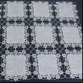 Zoom fabric and macramé Lace Table runner