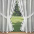 Pair white tie back curtain Laurier