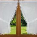 Pair trimmed lace curtain