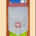 French gingham kitchen curtain