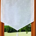 Tier embroidered linen curtain with tassel