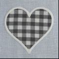Grey heart gingham zoom