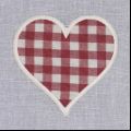 Red heart gingham zoom
