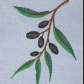 Olives embroidery zoom