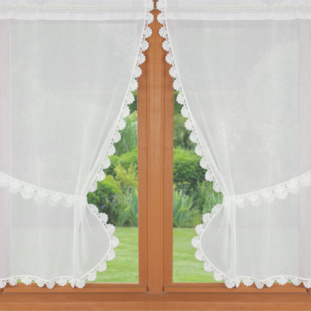 White trimmed curtain Petites Coquilles