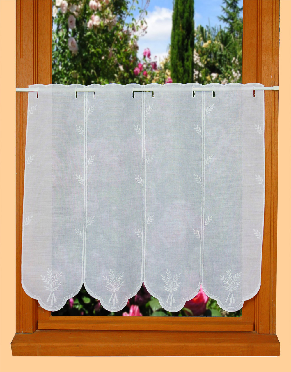 tier lace curtain in 24 inches height